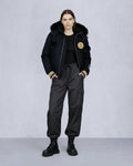 NHL X MOOSE KNUCKLES BRUINS BOMBER JACKET-BLACK/BONE/BONE