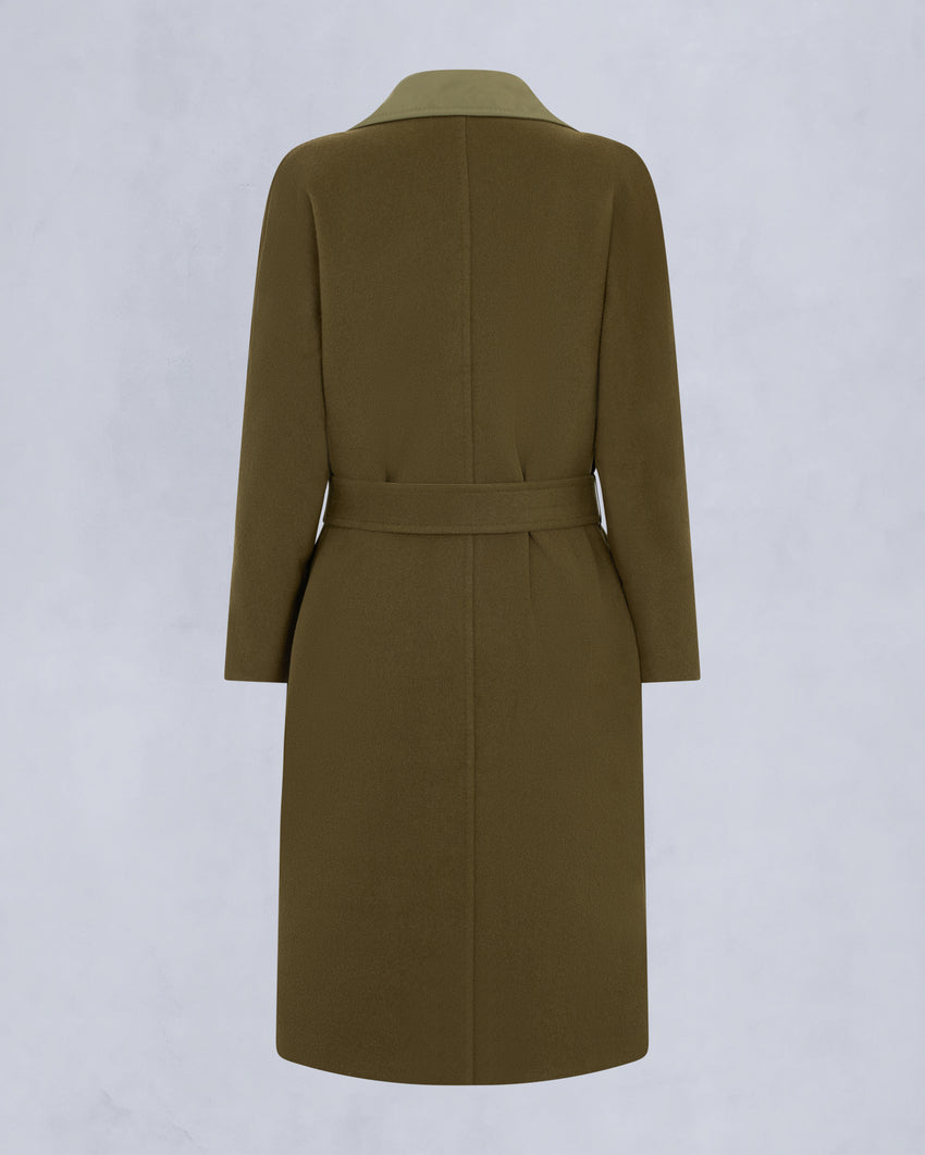 LAFLEUR WOOL LONG WRAP COAT-BLACK