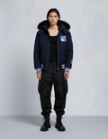 NHL X MOOSE KNUCKLES RANGERS BOMBER JACKET-NAVY/RED/BONE/BLACK