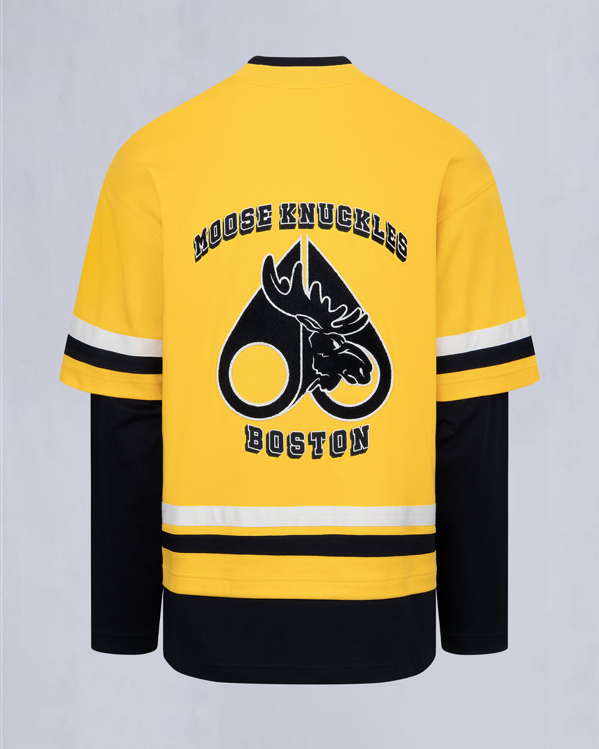 NHL X MOOSE KNUCKLES BRUINS TEE-BRUINS YELLOW/BLACK/BONE