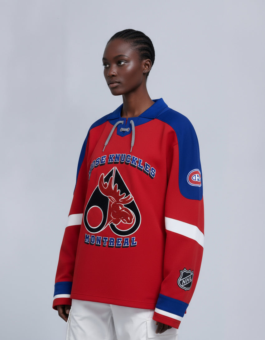 NHL X MOOSE KNUCKLES CANADIENS POLO-CANADIEN RED/BLUE/BONE