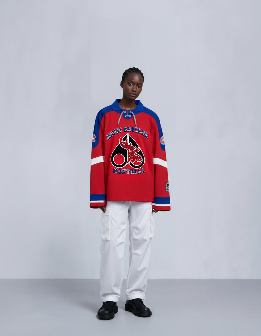 NHL X MOOSE KNUCKLES CANADIENS POLO-CANADIEN RED/BLUE/BONE