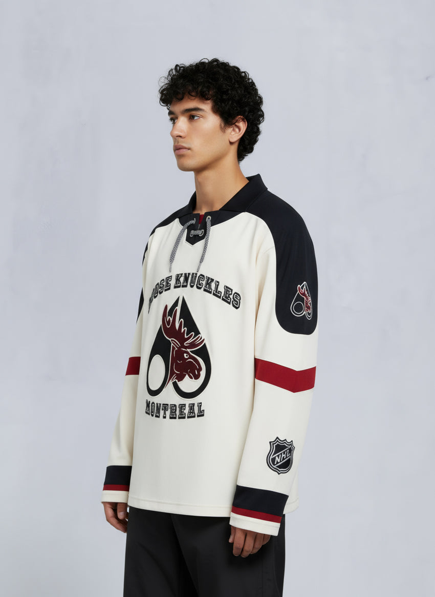 NHL X MOOSE KNUCKLES TEAM POLO-BLACK/SUMAC/BONE