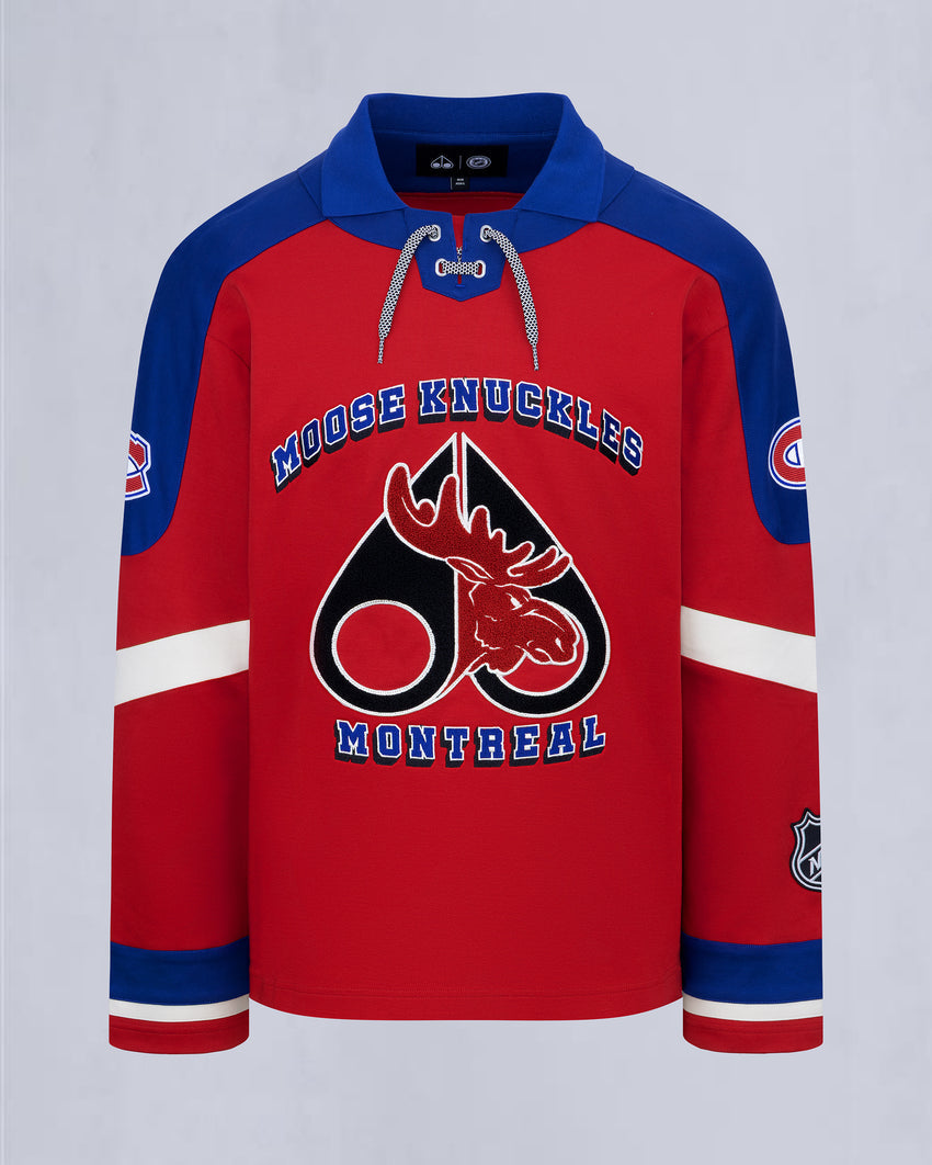 NHL X MOOSE KNUCKLES CANADIENS POLO-CANADIEN RED/BLUE/BONE