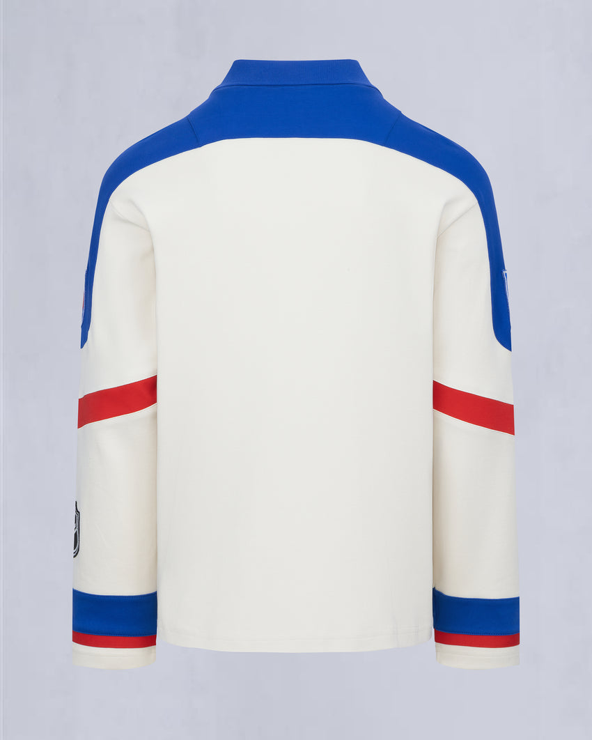 NHL X MOOSE KNUCKLES RANGERS POLO-BONE/RANGERS BLUE/RED
