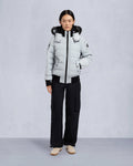 ONYX LADRIERE SHEARLING TRIM BOMBER JACKET-GREY BIRCH/ICE