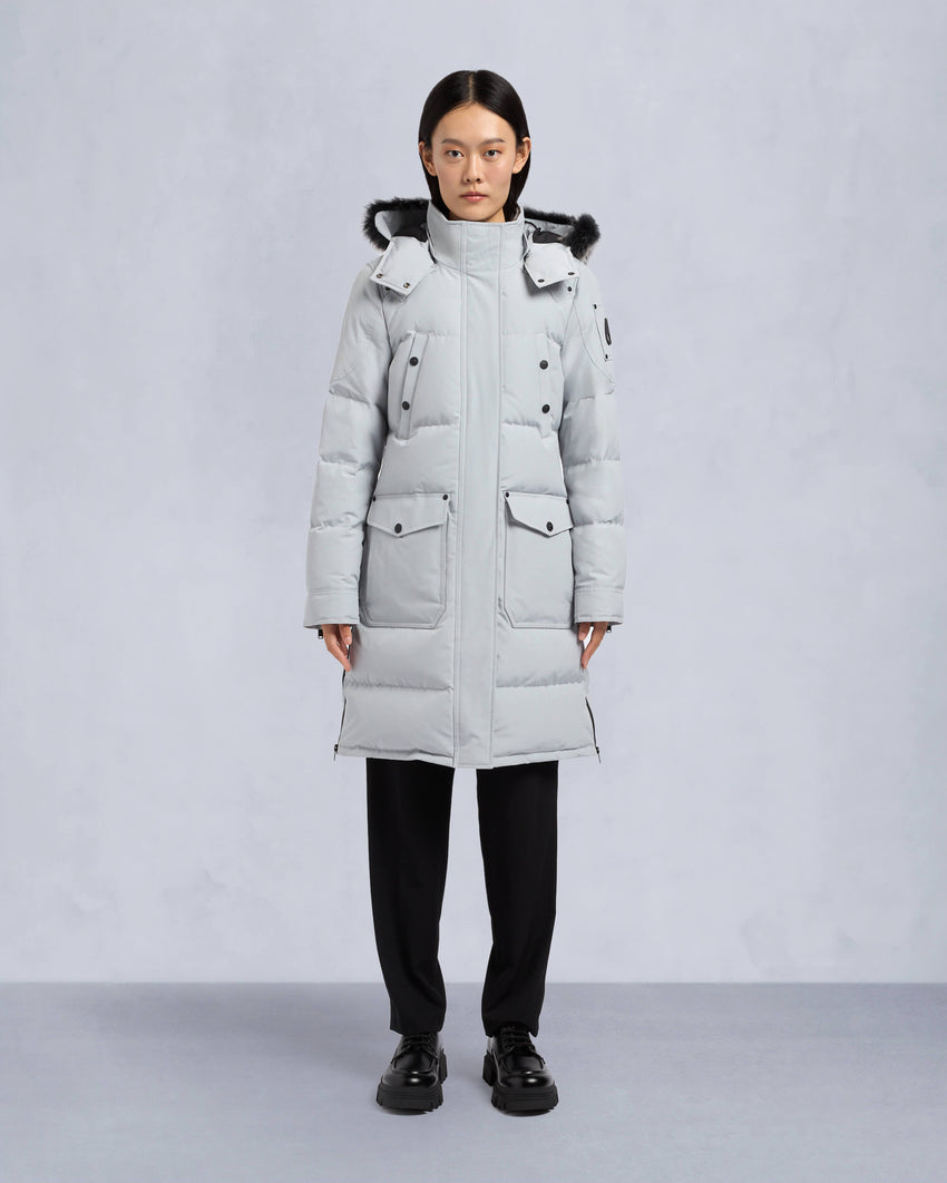 ONYX SHEARLING TRIM CAUSAPSCAL PARKA-BLACK/ICE