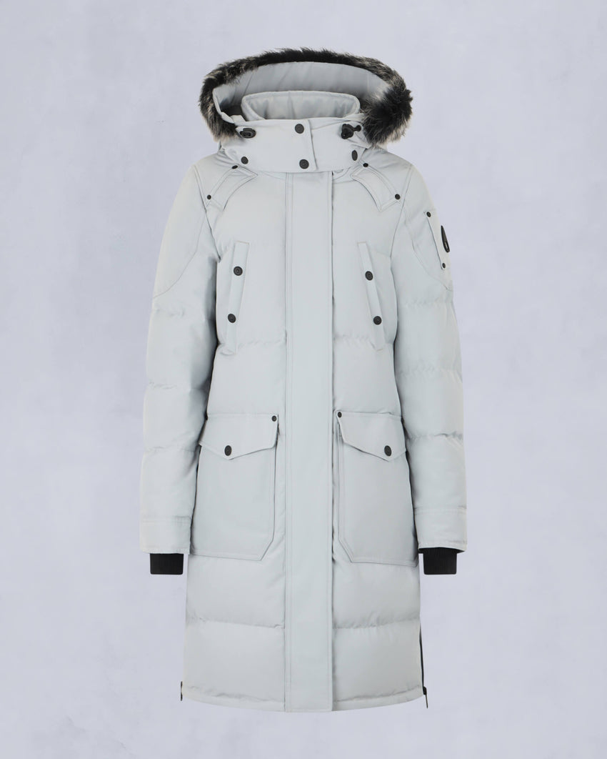 ONYX SHEARLING TRIM CAUSAPSCAL PARKA-BLACK/ICE