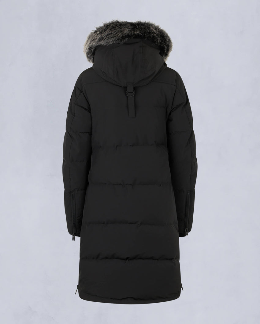 ONYX SHEARLING TRIM CAUSAPSCAL PARKA-BLACK/ICE