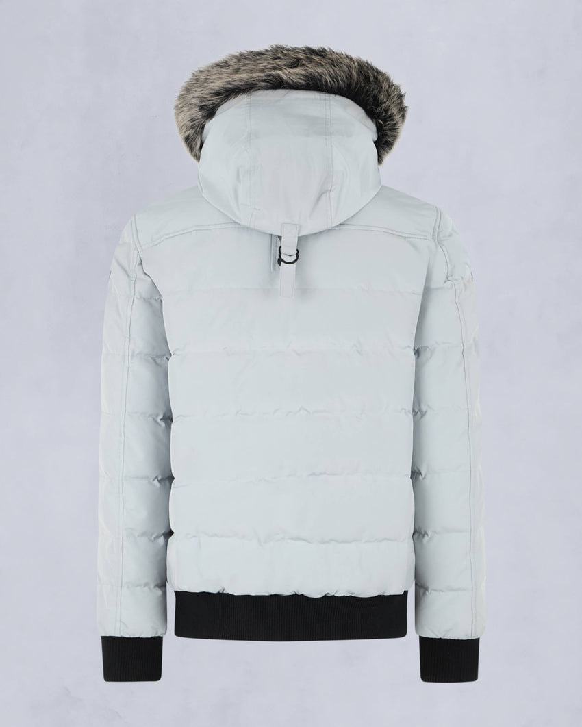 ONYX SCOTCHTOWN SHEARLING TRIM BOMBER JACKET-BLACK/ICE