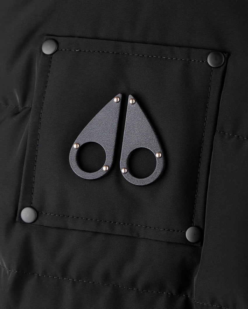 ONYX SCOTCHTOWN SHEARLING TRIM BOMBER JACKET-BLACK/ICE