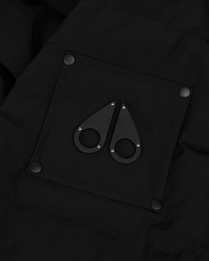 ONYX SCOTCHTOWN SHEARLING TRIM BOMBER JACKET-BLACK/ICE