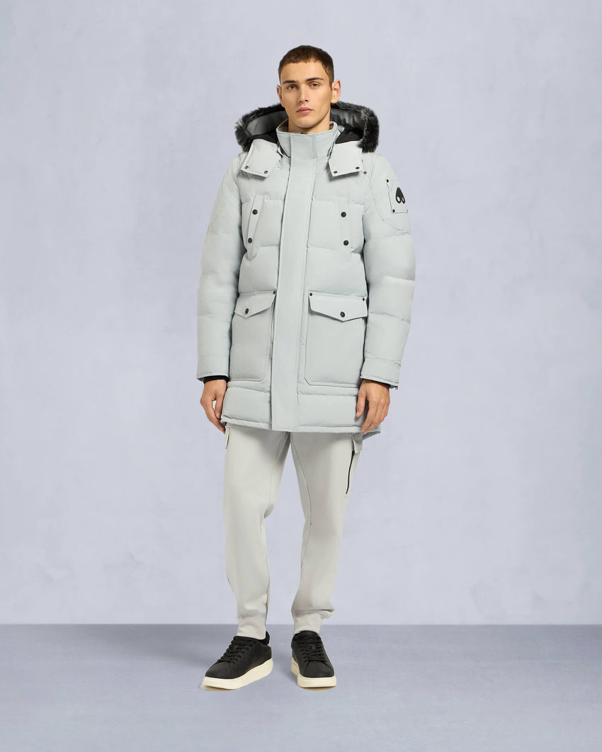 ONYX SHEARLING TRIM BIG RIDGE PARKA-BLACK/ICE