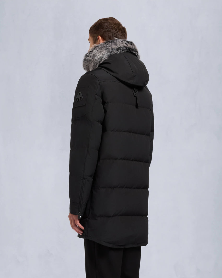 ONYX SHEARLING TRIM BIG RIDGE PARKA-BLACK/ICE