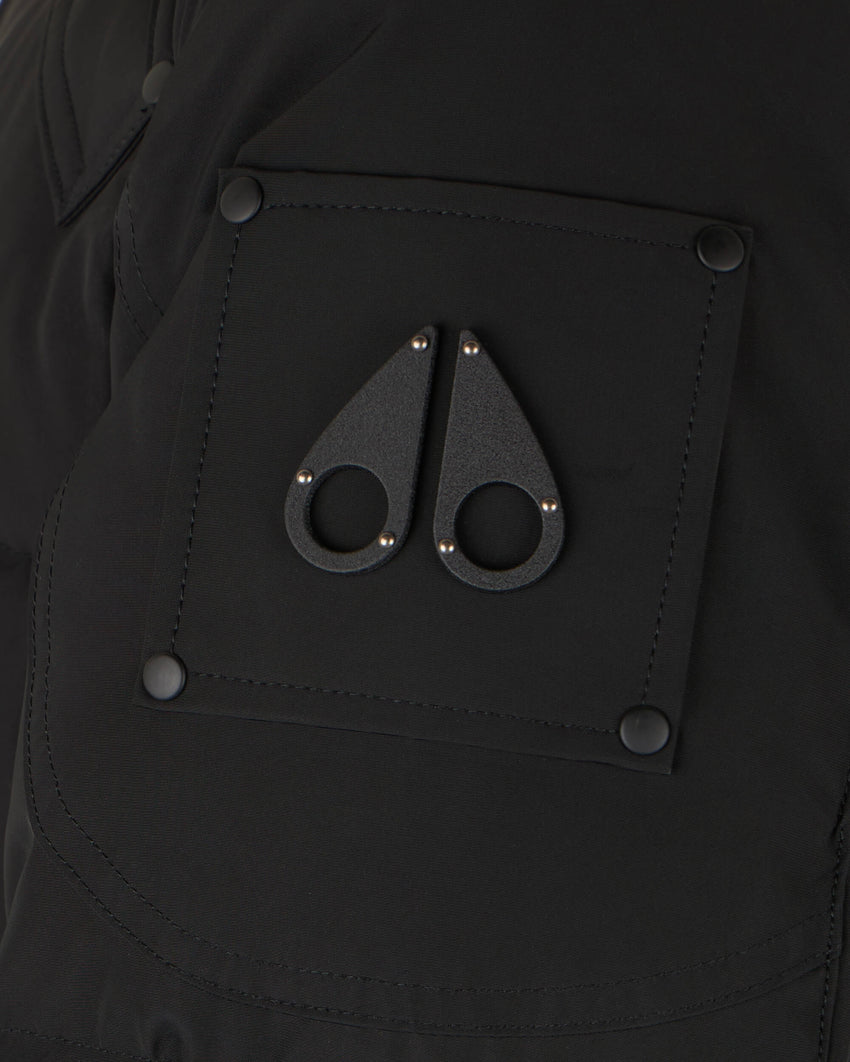 ONYX SHEARLING TRIM BIG RIDGE PARKA-BLACK/ICE