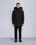 ONYX SHEARLING TRIM BIG RIDGE PARKA-BLACK/ICE
