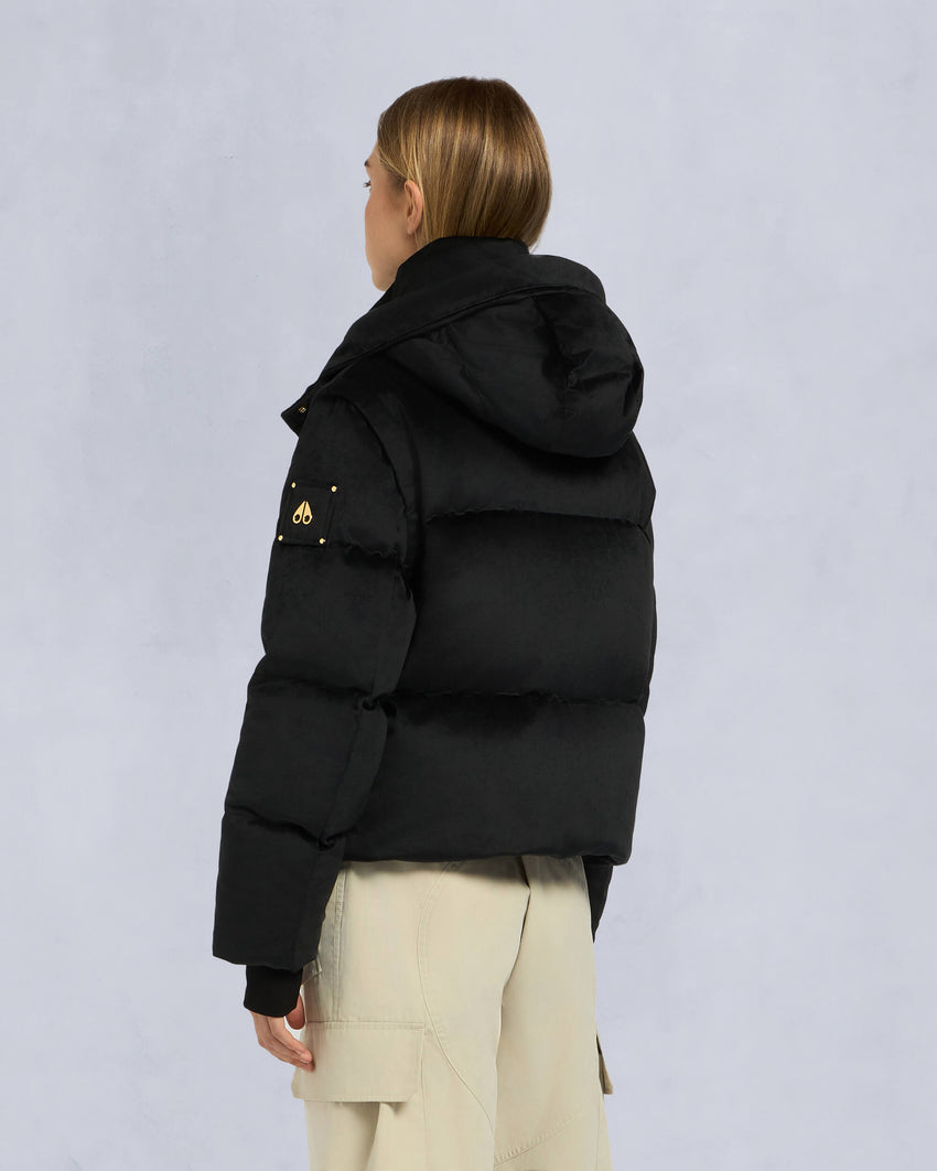 GOLD SERIES MISTI VELOUR PUFFER-BLACK