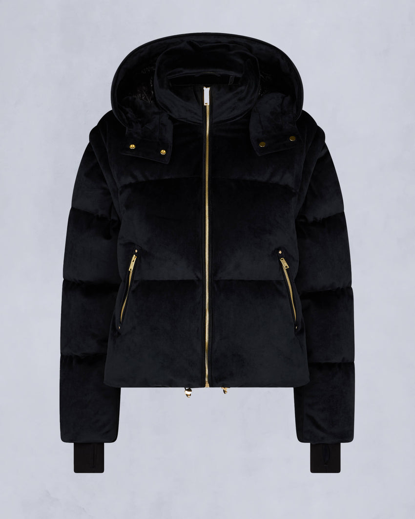 GOLD SERIES MISTI VELOUR PUFFER-BLACK
