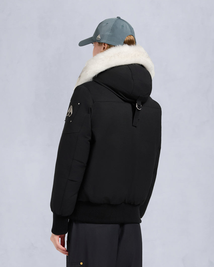 ORIGINAL DEBBIE SHEARLING TRIM BOMBER JACKET-OXYGEN