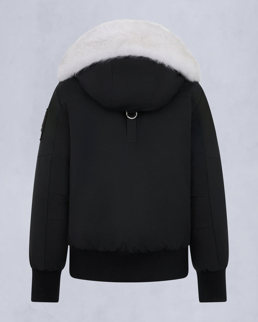 ORIGINAL DEBBIE SHEARLING TRIM BOMBER JACKET-OXYGEN