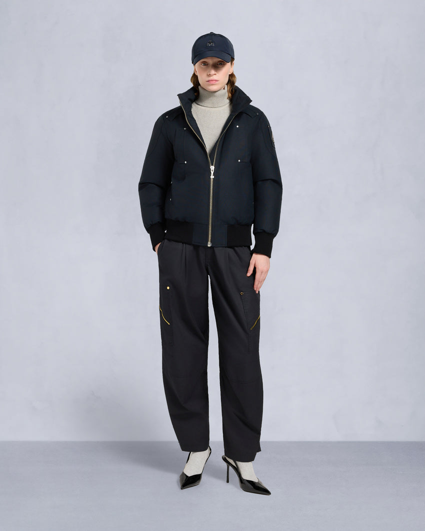 ORIGINAL DEBBIE SHEARLING TRIM BOMBER JACKET-OXYGEN