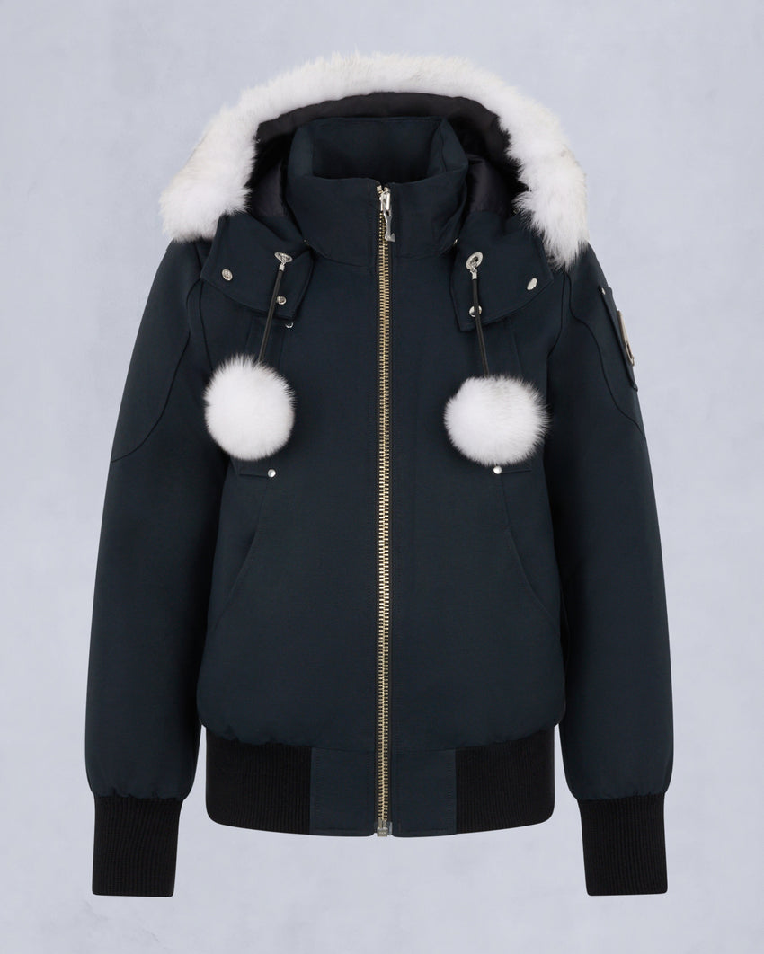 ORIGINAL DEBBIE SHEARLING TRIM BOMBER JACKET-OXYGEN
