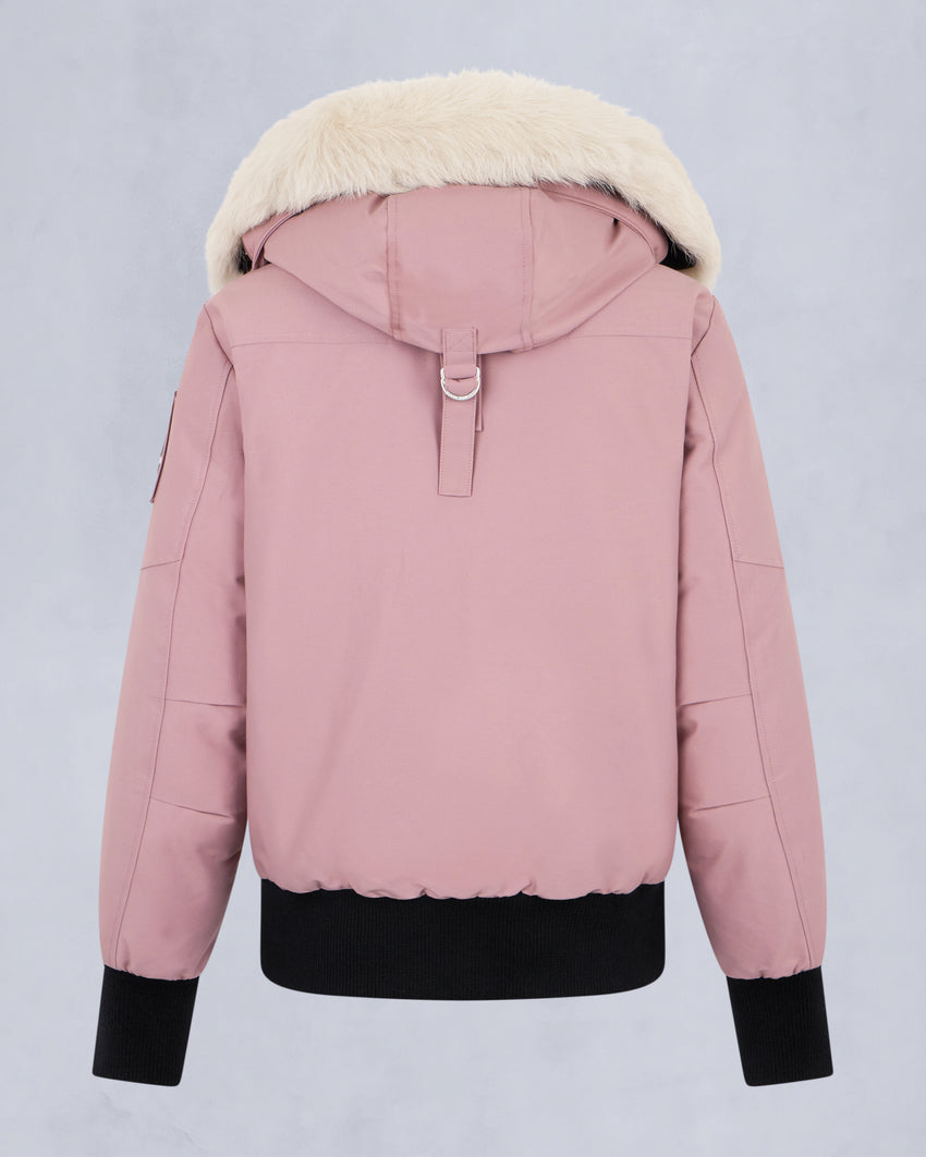 ORIGINAL DEBBIE SHEARLING TRIM BOMBER JACKET-OXYGEN