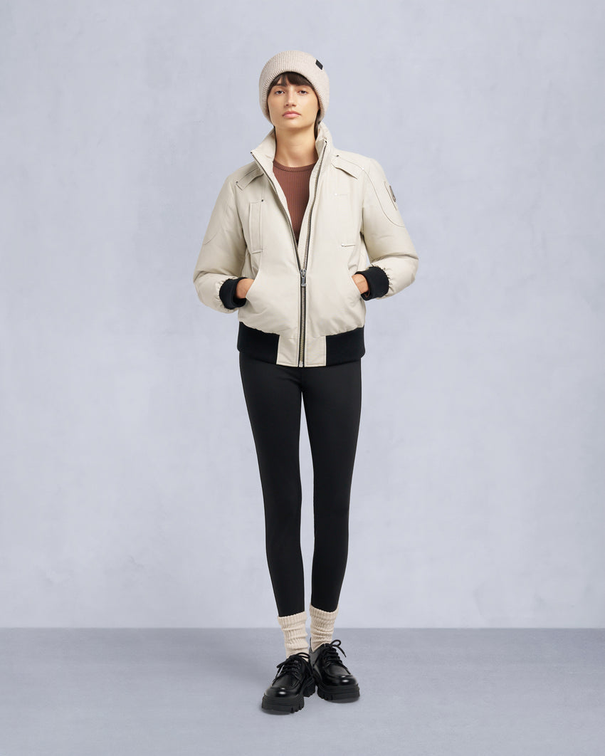 ORIGINAL DEBBIE SHEARLING TRIM BOMBER JACKET-OXYGEN