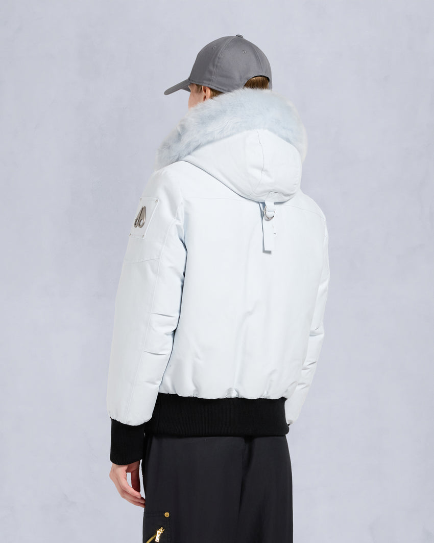 ORIGINAL DEBBIE SHEARLING TRIM BOMBER JACKET-OXYGEN