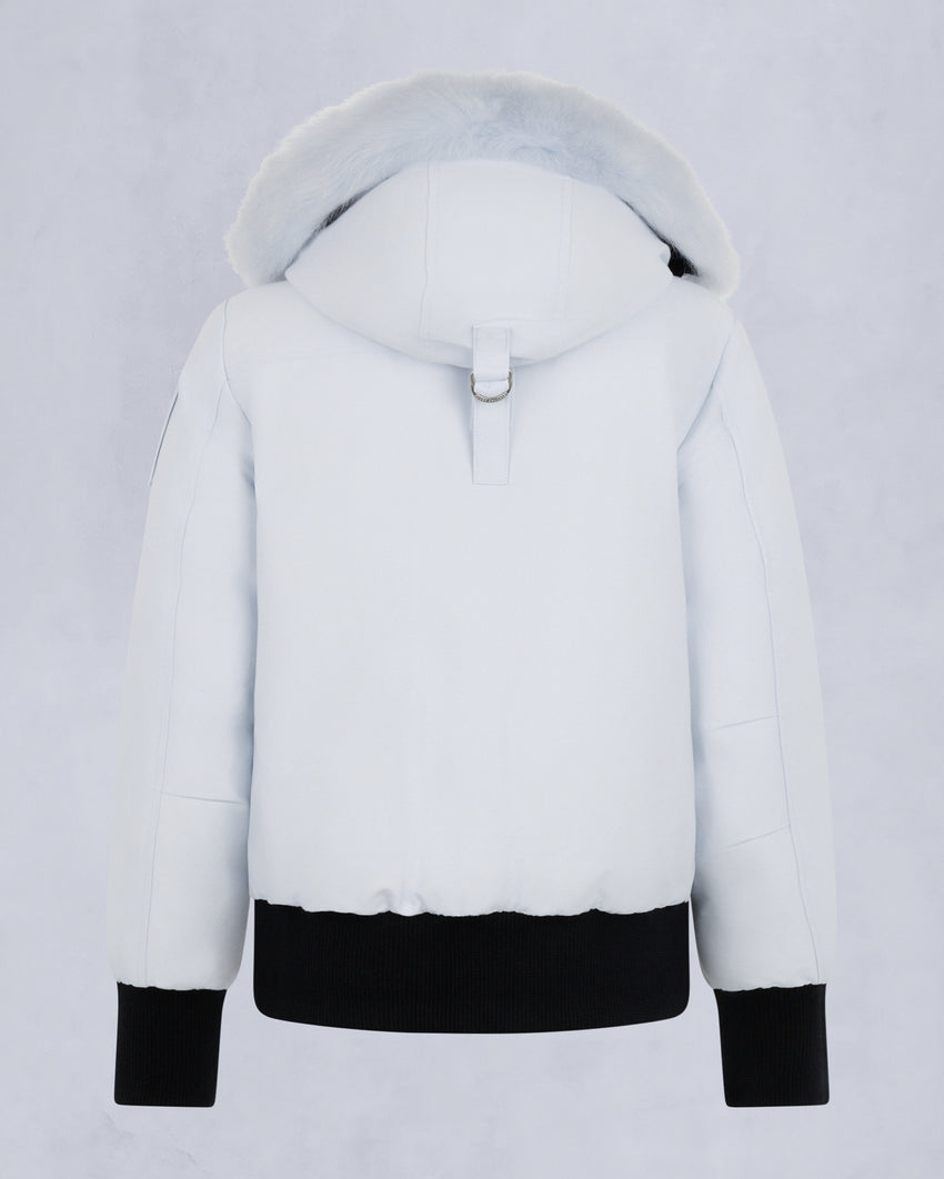 ORIGINAL DEBBIE SHEARLING TRIM BOMBER JACKET-OXYGEN