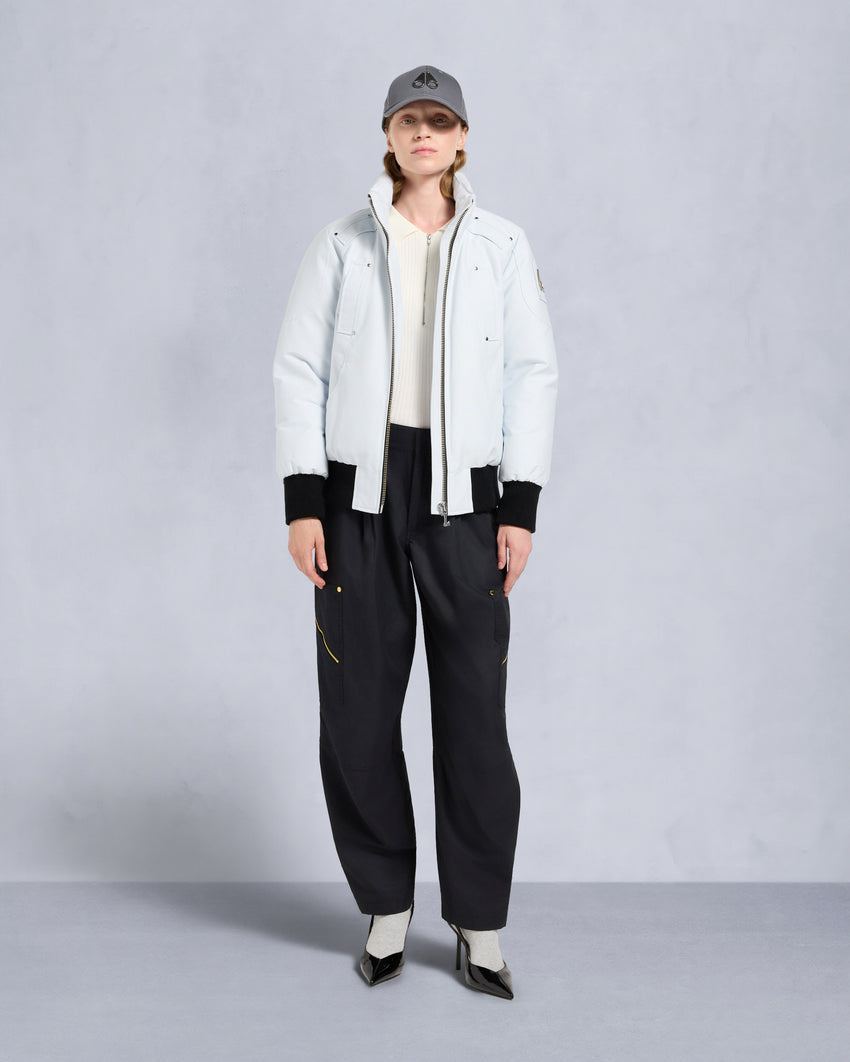 ORIGINAL DEBBIE SHEARLING TRIM BOMBER JACKET-OXYGEN