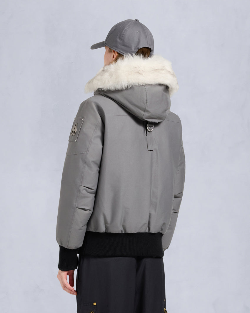 ORIGINAL DEBBIE SHEARLING TRIM BOMBER JACKET-OXYGEN