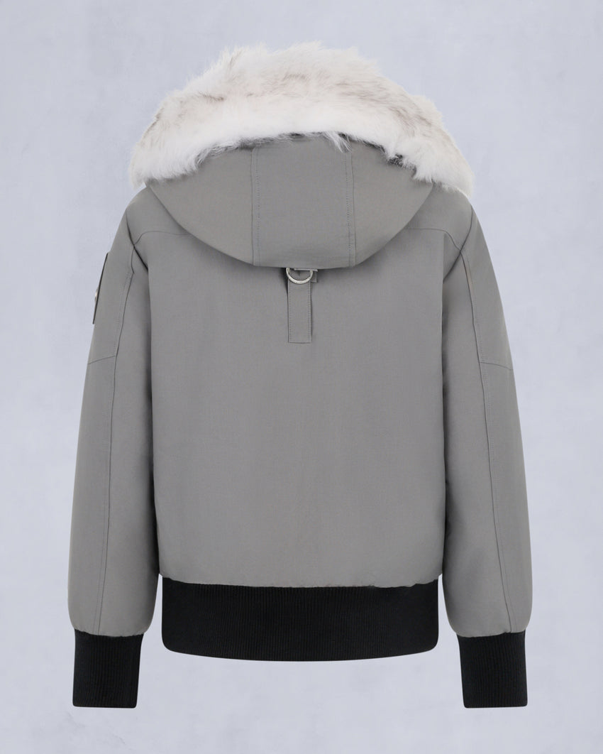 ORIGINAL DEBBIE SHEARLING TRIM BOMBER JACKET-OXYGEN
