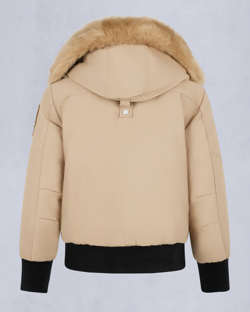 ORIGINAL DEBBIE SHEARLING TRIM BOMBER JACKET-OXYGEN
