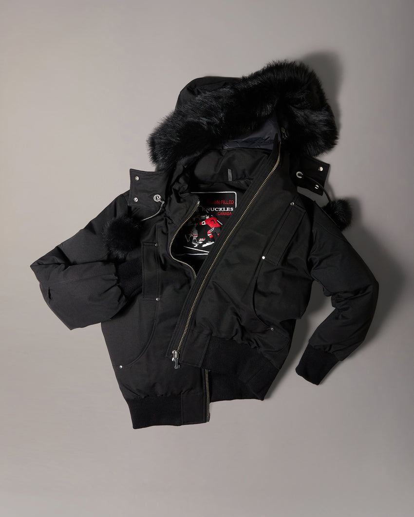 ORIGINAL DEBBIE SHEARLING TRIM BOMBER JACKET-OXYGEN