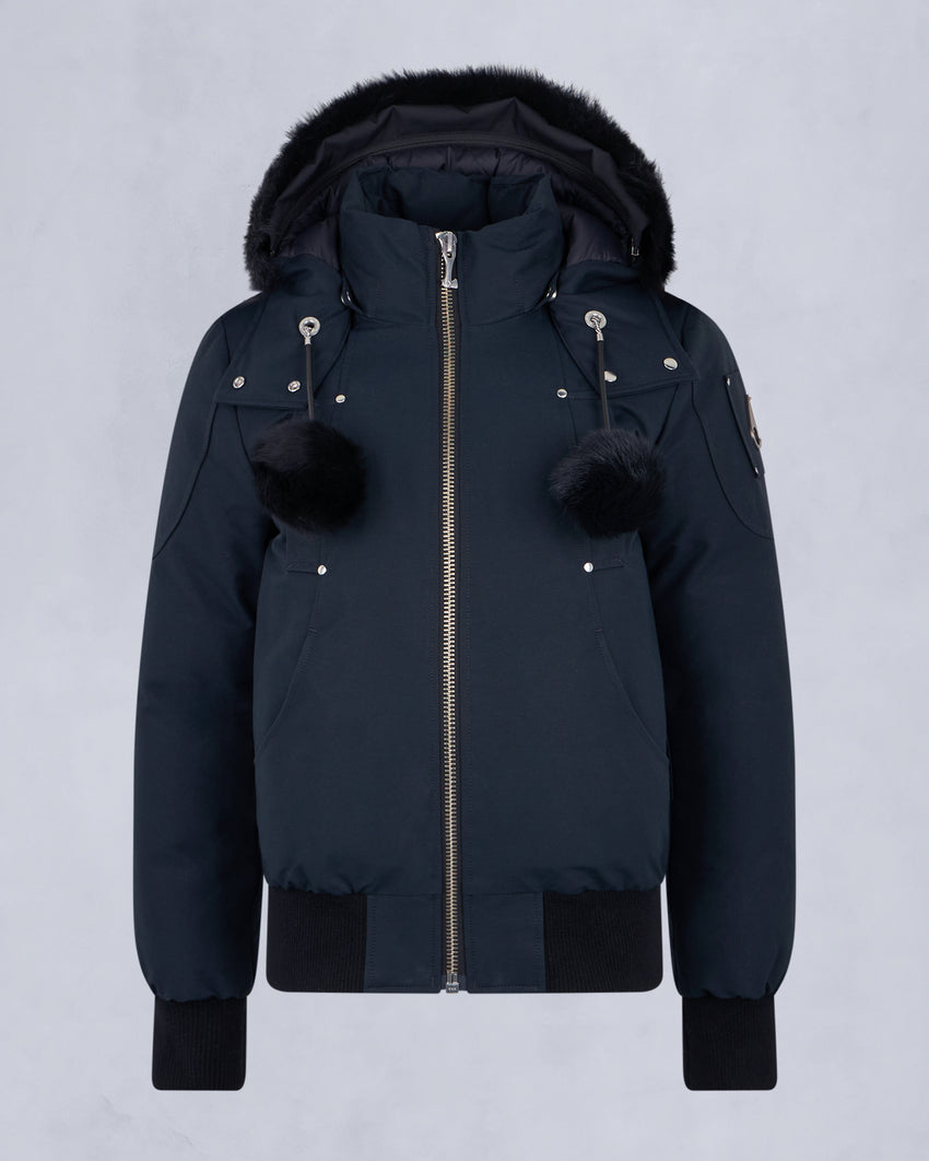 ORIGINAL DEBBIE SHEARLING TRIM BOMBER JACKET-OXYGEN