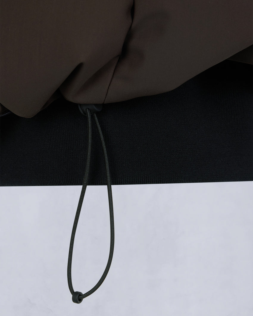 NYLUXE MISTI PUFFER-ESPRESSO/BLACK