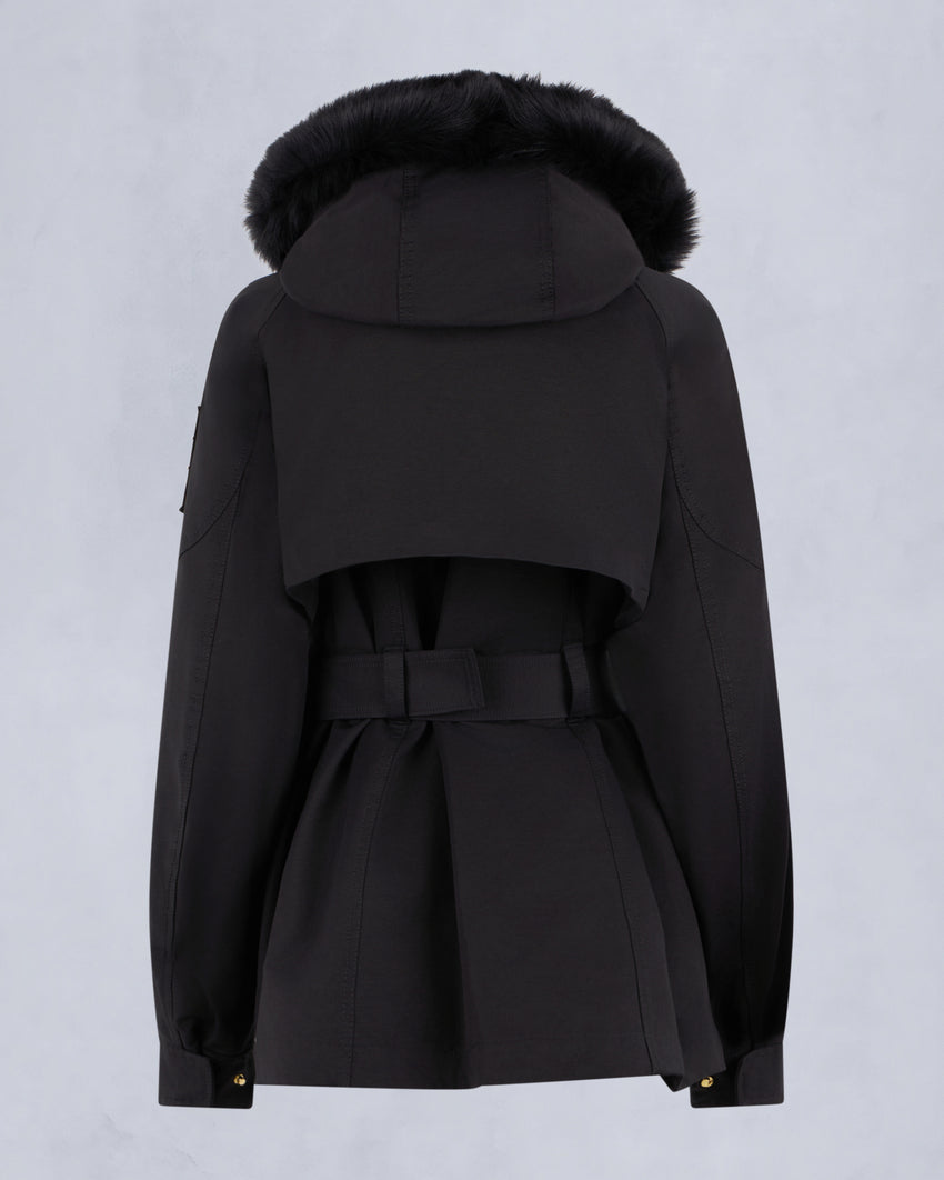 GOLD SERIES NOVA SHEARLING TRIM  3Q JACKET -BLACK/BLACK