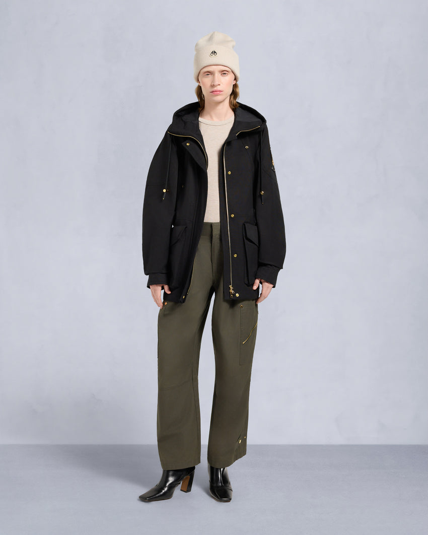 GOLD SERIES NOVA SHEARLING TRIM  3Q JACKET -BLACK/BLACK