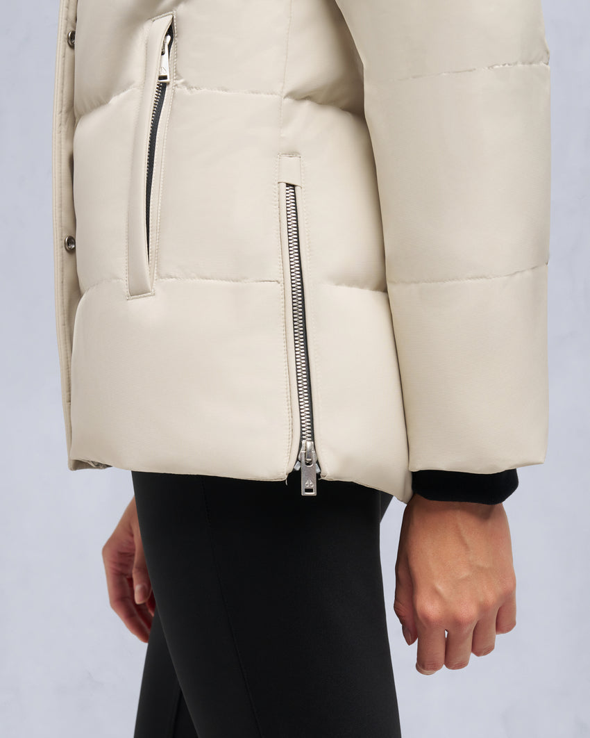 CLOUD SHEARLING TRIM 3Q JACKET-BLACK/BLACK