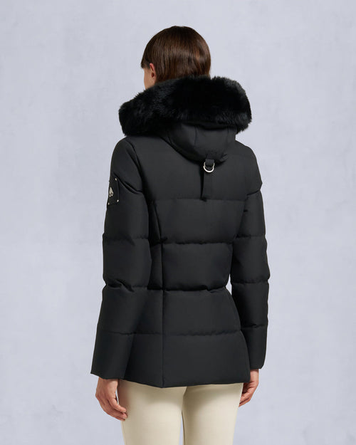 CLOUD SHEARLING TRIM 3Q JACKET-BLACK/BLACK
