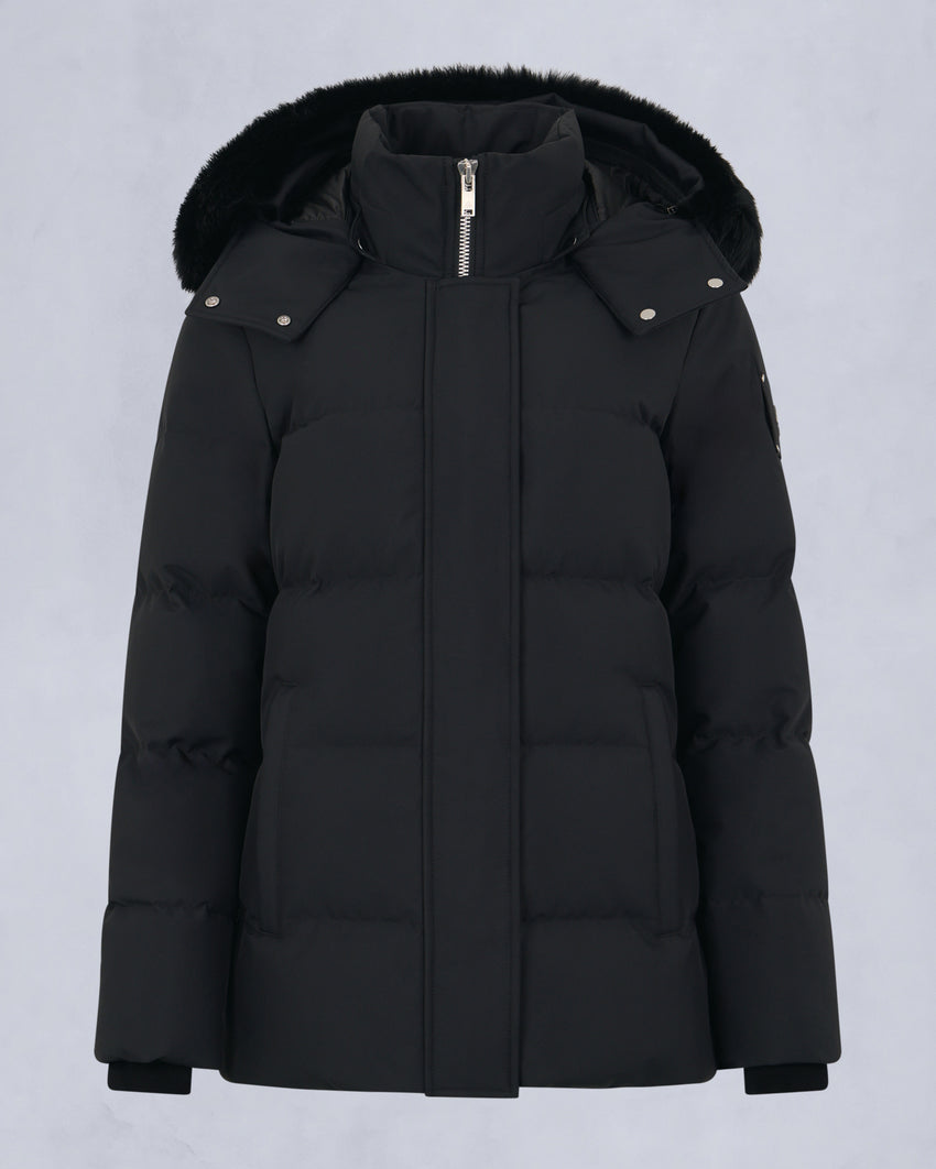CLOUD SHEARLING TRIM 3Q JACKET-BLACK/BLACK