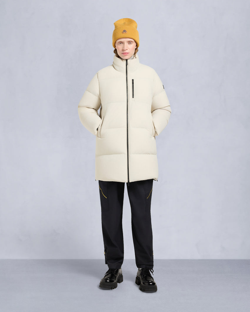 NYLUXE CHELIA SHEARLING TRIM 3Q JACKET-NAVY/BLACK
