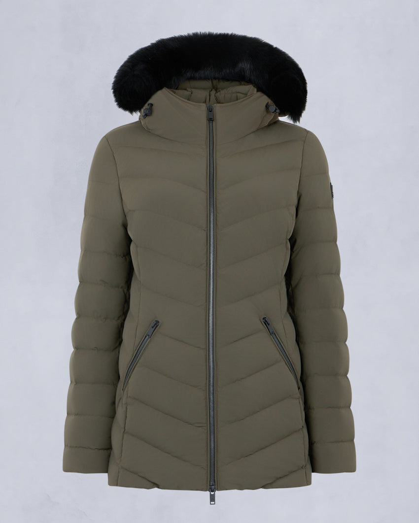 ROSELAWN SHEARLING TRIM JACKET-NAVY/BLACK