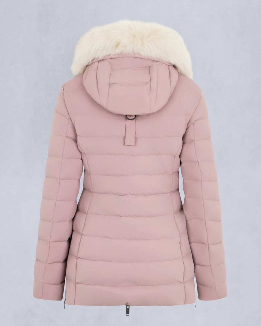 ROSELAWN SHEARLING TRIM JACKET-NAVY/BLACK