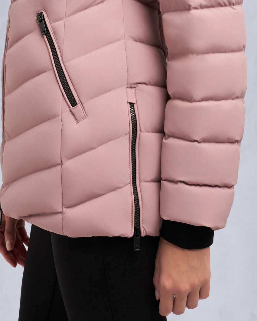 ROSELAWN SHEARLING TRIM JACKET-NAVY/BLACK