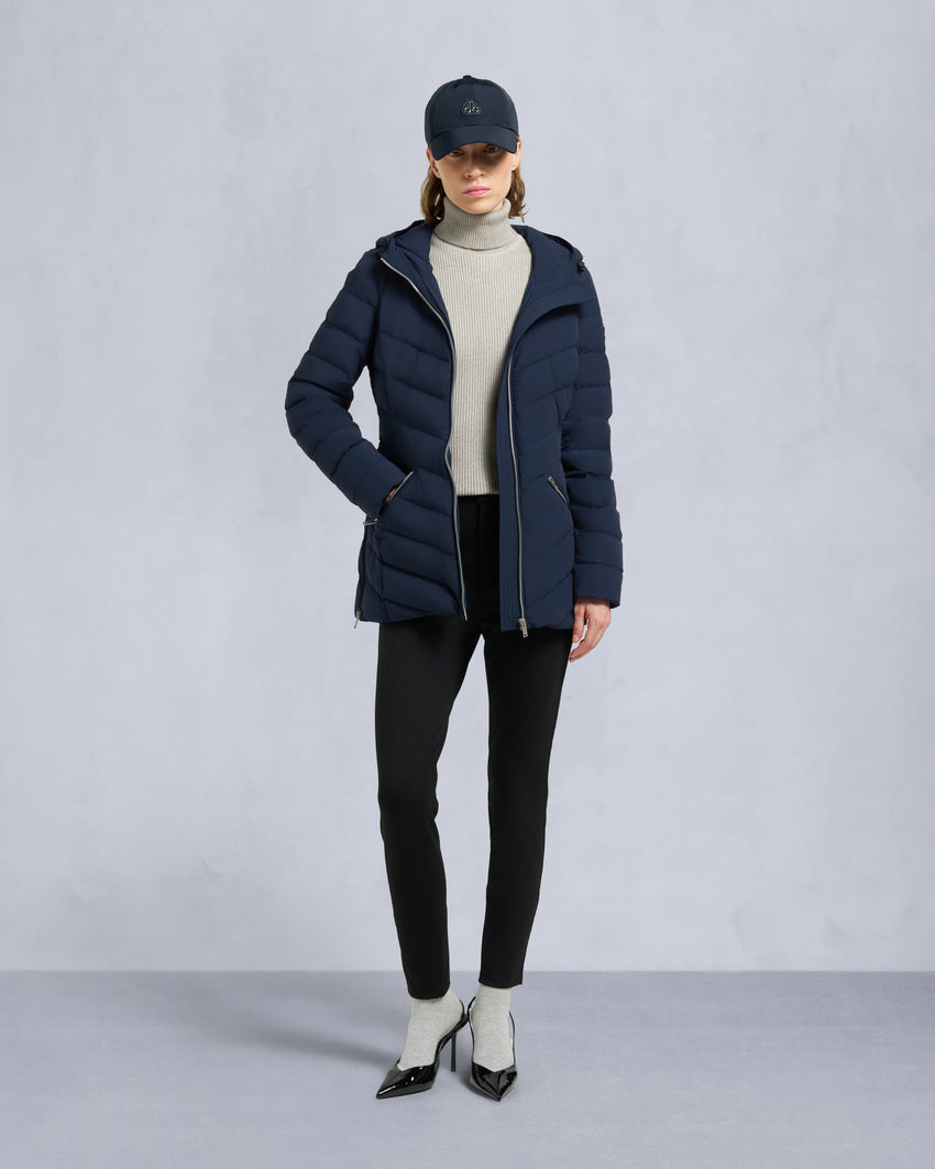 ROSELAWN SHEARLING TRIM JACKET-NAVY/BLACK