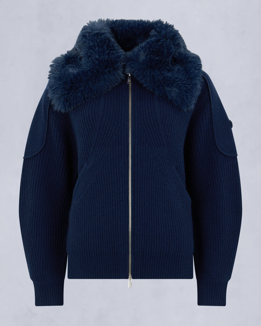 CORINA FULL-ZIP SWEATER-NAVY