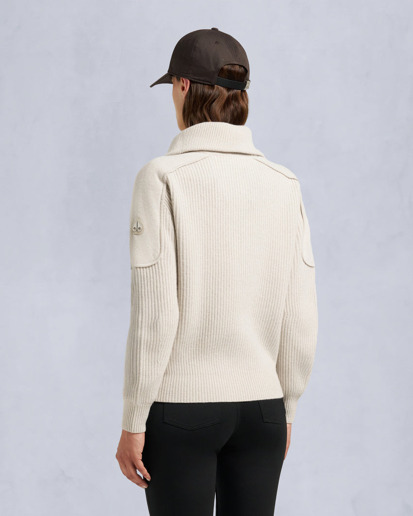 CORINA QUARTER-ZIP SWEATER-ALABASTER MELANGE