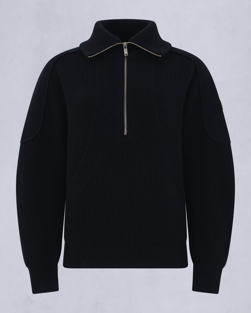 CORINA QUARTER-ZIP SWEATER-ALABASTER MELANGE